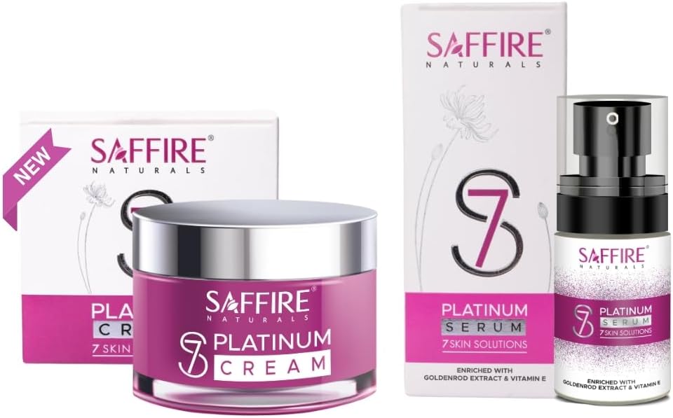 Naturals S7 Platinum Cream & Serum combo| Anti-aging skincare set| Prevents fine lines & wrinkles |Pack of 2