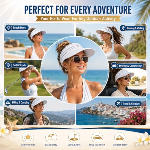 Visera deportiva plegable con protección UV para mujer miniatura 6