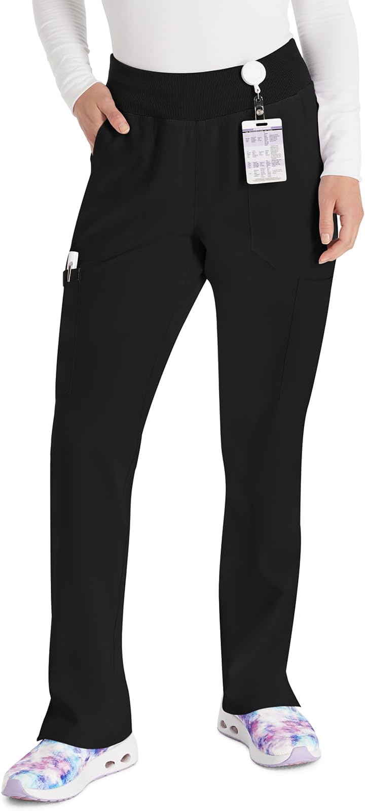 EDS Essentials Scrubs for Women, Yoga-Inspired Pull-On Pant with Four-Way Stretch and Moisture Wicking DK005