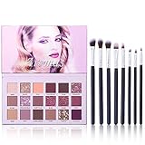 UCANBE Aromas Eyeshadow Palette + 8pcs Soft Eye Shadow Makeup Brushes Set Kit, Shimmer Matte Glitter High Pigmented Long Lasting Blending Pallet
