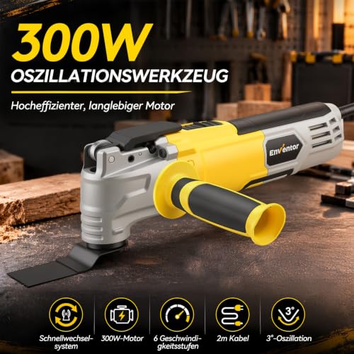 Enventor Multifunktionswerkzeug mit Schnellspanner, 300W, 28 Zubehörteilen