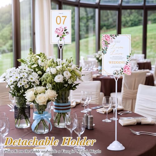 Image of 12 Pcs Table Number Holders White 12 Inch Metal Weighted Stands