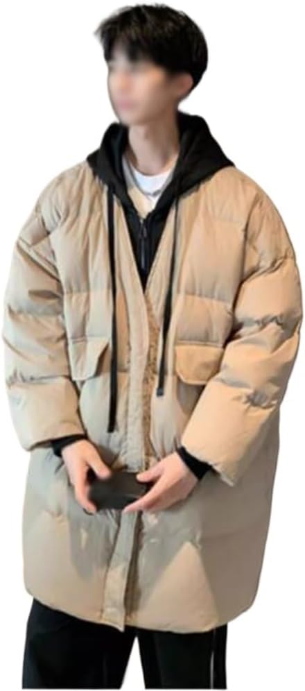 VIDI Thickness And Warm Couples Leisure In The Long Clothing Coat False Two Loose Down Jacket Male Winter