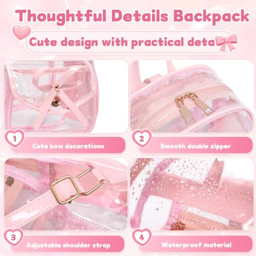 Image of I IHAYNER Girls Bowknot Cute Leather Backpack Mini Backpack Purse for Women
