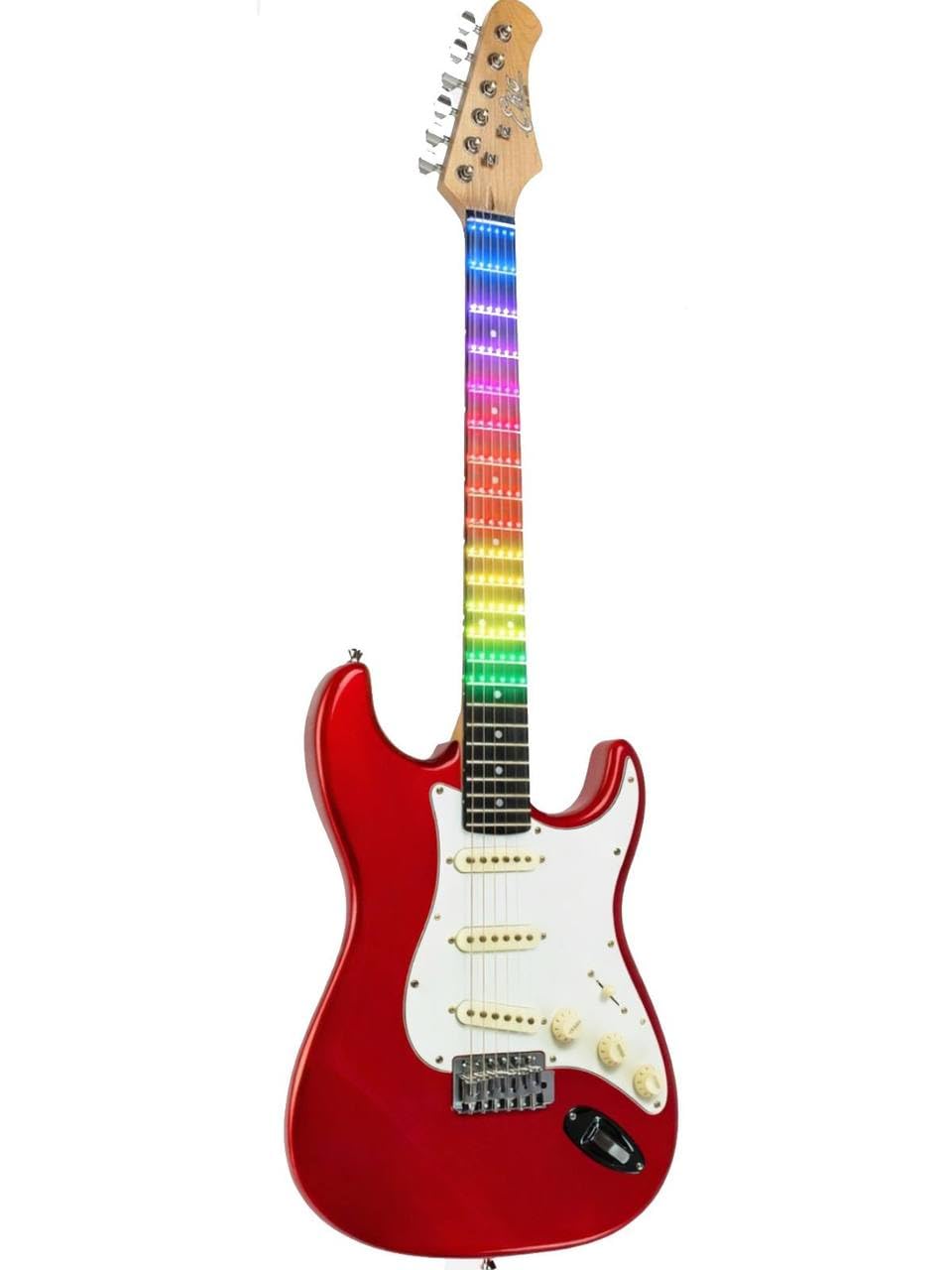 EKO GUITARS - ST-300 Fiesta Red VISUAL NOTE, Chitarra Elettrica ST Style, Sistema LED Visual Note, APP Didattica, Pickup Single Coil, Fiesta Red