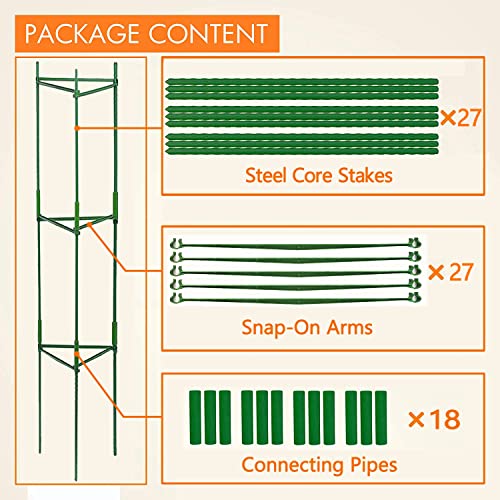 4Ft 3-Pack Tomato Cage For Garden Plant Cages, Up To 48Inch Plant Supports Tomato Trellis Stakes For Potted Plants, Heavy Duty Tomato Cages Cucumber Trellis For Garden Vertical Climbing Plants Flowers #TOP7