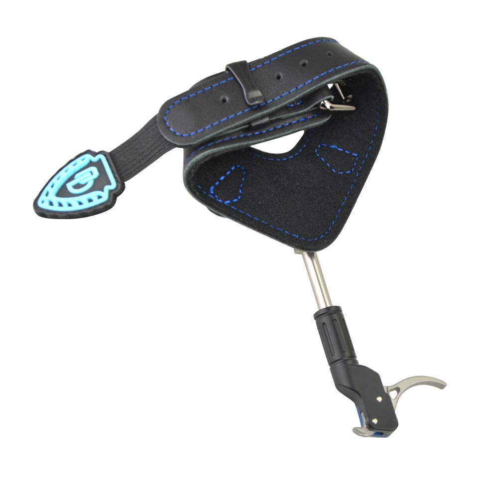 ZSHJG Arc Compound Release Aid 3 Finger Aide à la Libération Déclencheur Tir à l'arc Libération des Doigts Étrier de poignée Accessoires pour De Plein air Chasse (Bleu