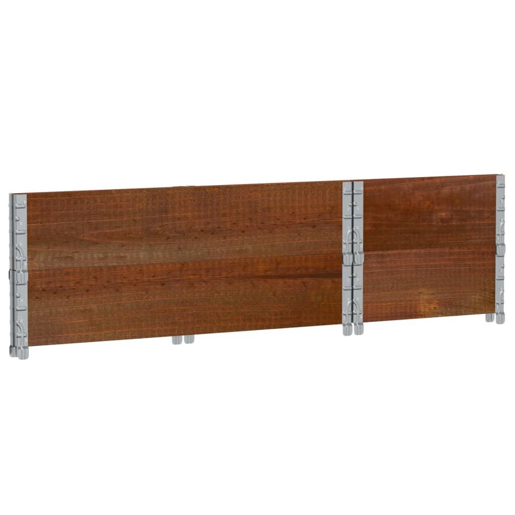 Paretali per Pallet 2pz Marroni 100x50cm Legno Massello di Pino, Movimentazione di Materiali,Pianali di carico e Pallet, 13.8kg-4010285
