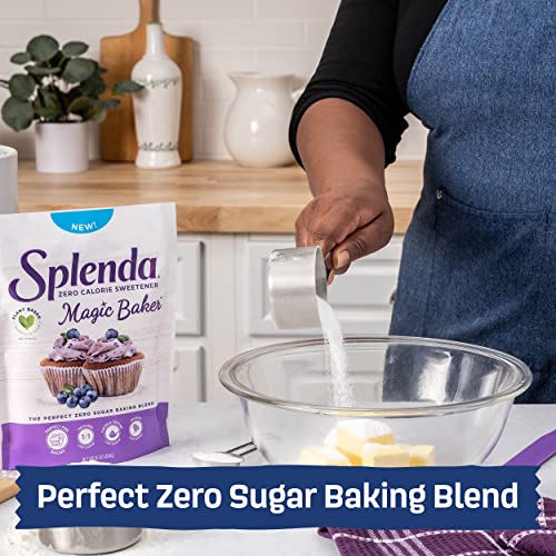 Image of SPLENDA Magic Baker Zero Calorie Plant Based Granulated Baking Blend with Stevia, Erythritol and Allulose - Zero Sugar, Keto Friendly, 1lb (16 oz) Pouch, White (Pack of 6)