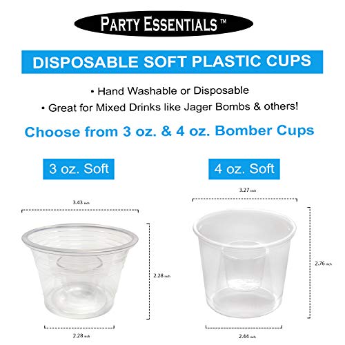 Party Essentials N410501 Plastic Bomber Cups, Jager Bomb Shot Glasses