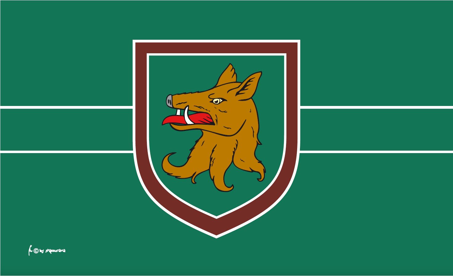 Drapeau de chasse tête de loup résistant au vent pour mât extérieur