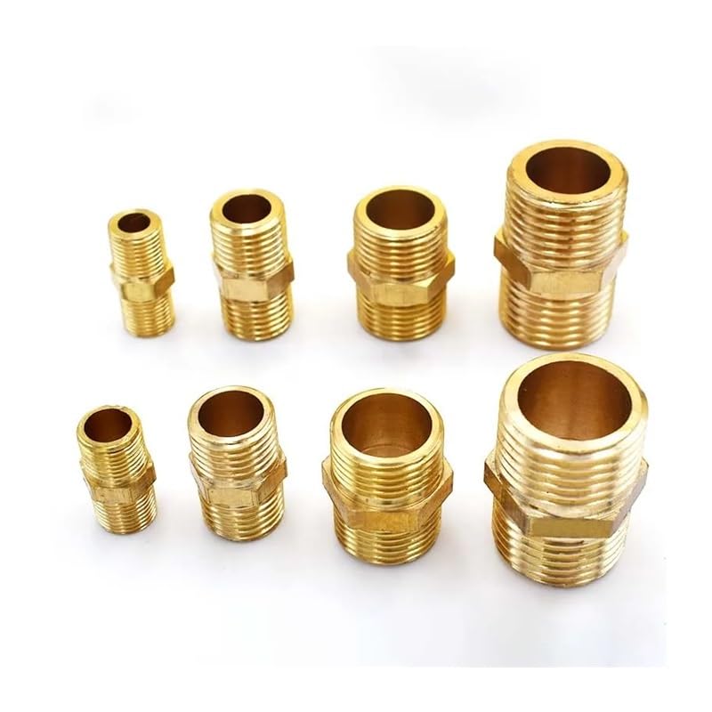 Connettori esagonali in ottone, adattatore rapido per acqua, olio e gas, raccordo filettato maschio da 1/8" a 1-1/4"