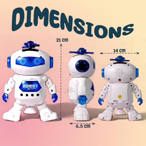 Image of Dancing Robot Toy for Kids |3D Lights Music Toy | Remote App Controlled | Gift for Boys & Girls 2+ Year | USB Rechargeable Type-C | Battery Operated Fun Toy for Boys Girls [White 99444-2]