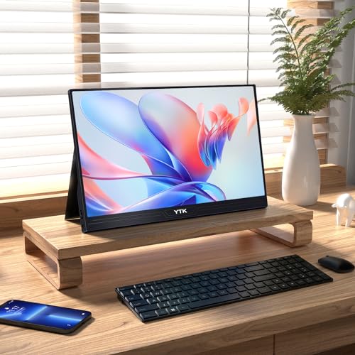 ytk Touchscreen Portable Monitor,Portable Touchscreen,15.6 inch 1920 * 1080 Second Screen Portable Monitor Screen with usd Type-c Double Speaker for Laptop and Gaming Screen