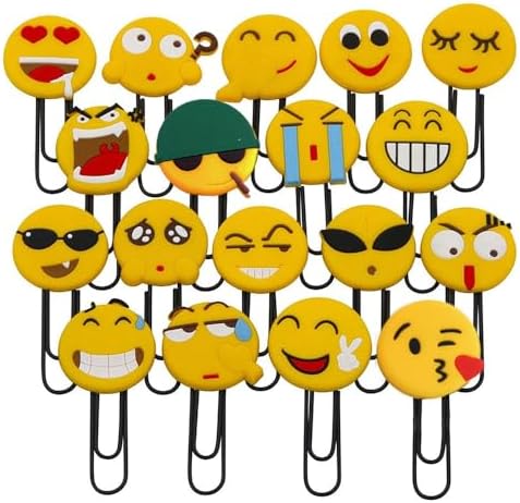 Cute Bookmarks, Funny Paperclip Bookmark, Novelty Emoticon Book Marker for Girls, Boys, School Student (Random 20PCS) image 5