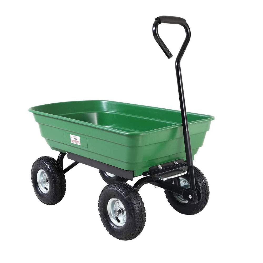 Buy 4 Wheel Garden Tipping Cart Dump Truck Wheelbarrow Trolley 300kg