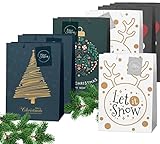 12x XXL Weihnachtstasche Weihnachten Geschenktüte Weihnachtstüte Geschenktasche für Geschenke