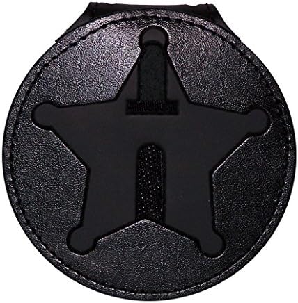 Perfect Fit Shield Wallets Florida Sheriff Five-Point Star Badge Holder (Black, Cutout PF185, 2.7 inches Tall)