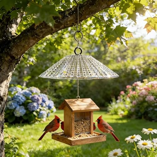 Deflector de pájaros para comederos con cúpula transparente antideslizante 4