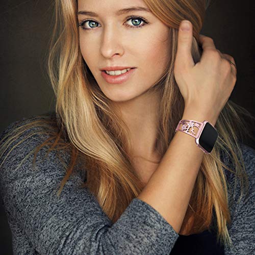Pulseira de aço inoxidável Mtozon compatível com Fitbit Sense/Versa 3, pulseiras femininas de substi