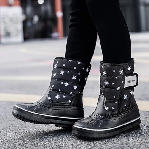 Boys & Girls Snow Boots Insulated F𝐮r Lined Warm Anti-Slip Waterproof Winter Boot Snow Boots Outdoor Kids Shoes4