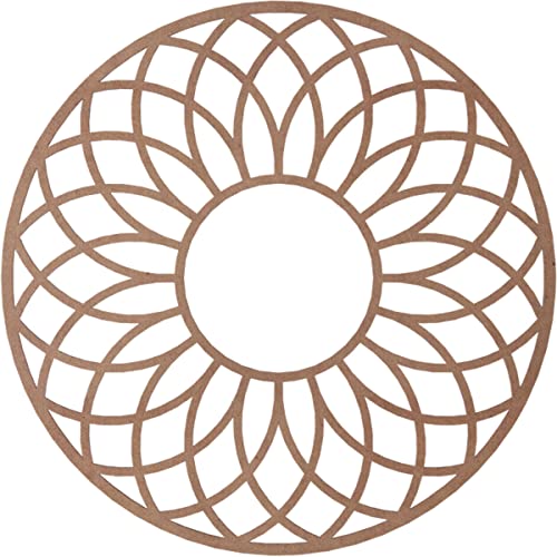 Image of Ekena Millwork 28 inchOD x 9 5 /8 inchID x 3 /8 inchT Cannes Wood Fretwork Pierced Ceiling Medallion, Wood (Paint Grade)