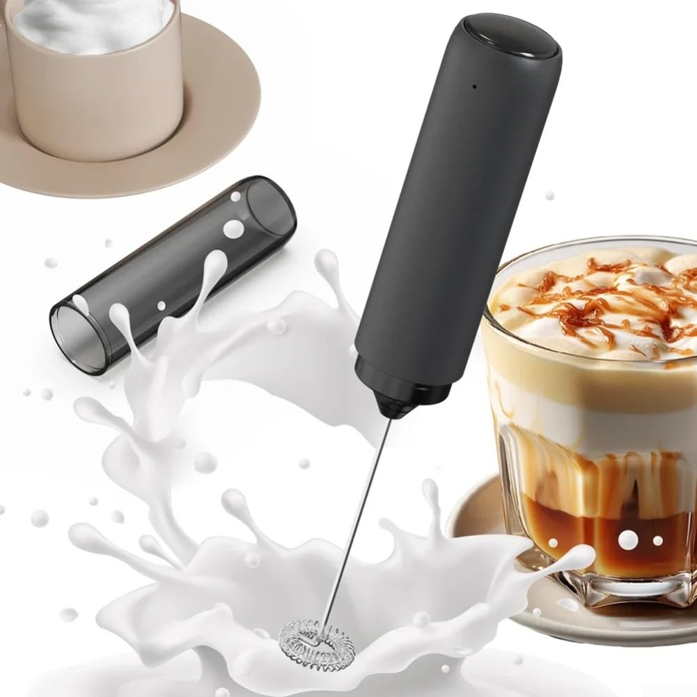 Portable Coffee Maker with Electric Milk Frother and Travel Storage Container for Camping or Outdoor Use ABS Construction