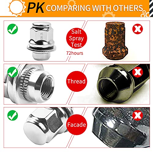 Mikkuppa 24Pcs M12X1.25 Lug Nuts - 1.47 Inch 13/16 Hex Oem Mag Washer Style Factory Replacement Chrome Lug Nuts Replacement For Nissan Infiniti Factory Wheels #TOP3