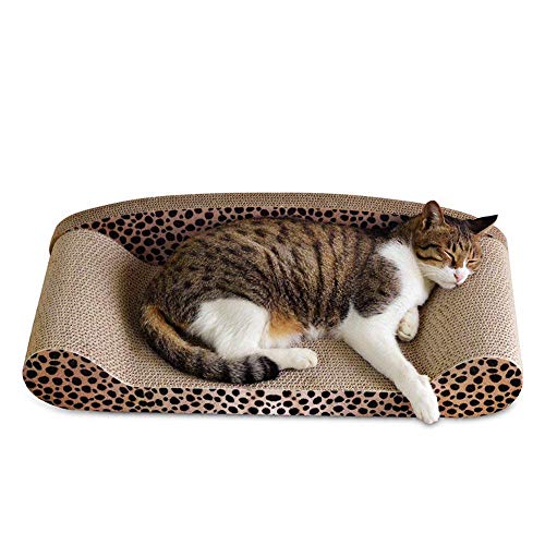 Baffect Cat Krabmat, Krabbord voor Cat met Catnip Krabpaal Krabpaal Krabpaal Cat Scratching Karton Cat Toy (Luipaardprint)