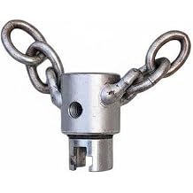 Drain Chain Cleaner Steel Wire Pipe Dredger Auger Chain Head Attachment for Plumbing Lines Removes Blockages Suitable for Plumbers Home Maintenance, Single Chain Dredger With 22mm Connector