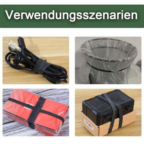 14 Stück Ersatz Gummiringe für Müllbeutel, 180 x 10 x 1,5 mm Gummiband Schwarz Stark Kompatibel mit Wesco Mülleimer und Brabantia Mülleimer, Gummiband Breit, Ersatz-Gummiring für Mülltonnenbänder