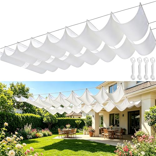Voile ombrage vague rétractable pour stopper la chaleur sur la terrasse - 2