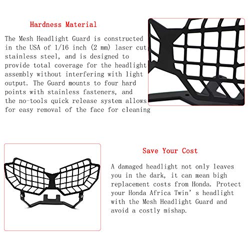 Motorcycle Headlight Guard Headlamp Mesh Cover Grille Protector Off Road For Honda CRF1000L Africa Twin Adventure Sports 2016 2017 2018 2019