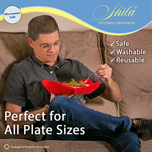 image for SHILA Plate Huggers, Colorful Set of Microwave-Safe Hot Plate & Large 