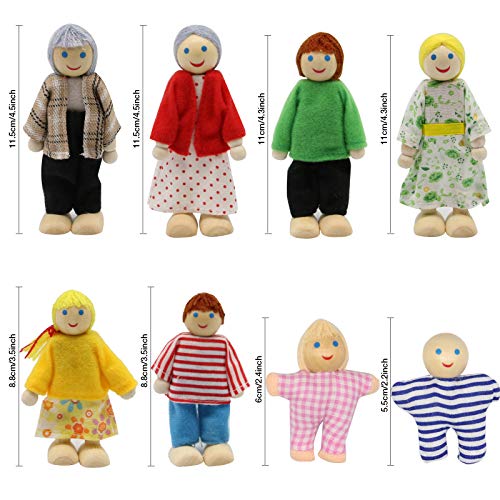 Wagoog 8 Puppenhaus Puppenfamilie Set für Kinder Puppenhaus Zubehör Geschenk – Bild 2
