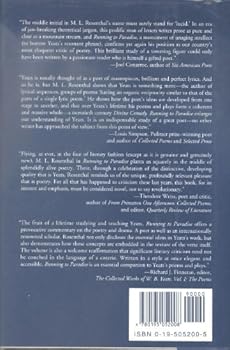 Hardcover Running to Paradise: Yeats's Poetic Art Book