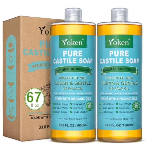 Image of Yoken Pure Castile Liquid Soap 67 Oz Unscent for Face Body Hand Wash Dishes