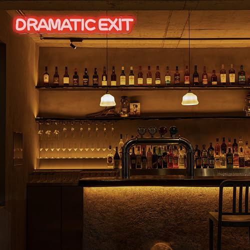 Image of Allball Dramatic Exit Neon Sign,USB Powered Theater LED Neon Light Cinema Decor, for Office Game Room Movie Theate Dramatic Room Movieroom Sign(15.7 * 2.3 In)