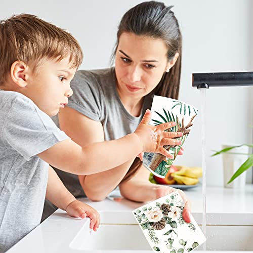 6 Pcs Swedish Kitchen Dishcloths Kitchen Towels, Absorbent Dish Towels, Reusable Soft Kitchen Towels Winter Farmhouse Flower Swedish Towels Cleaning Dish Towels Washable Boho Floral Cleaning Cloths #TOP2