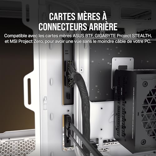 CORSAIR iCUE LINK 2500X RGB Boîtier Petit Tour mATX à Double Chambre – Verre Trempé Panoramique - Connexion Inversée Compatible Avec la Carte Mère – 2x Ventilateurs CORSAIR RX120 RGB Inclus – Noir