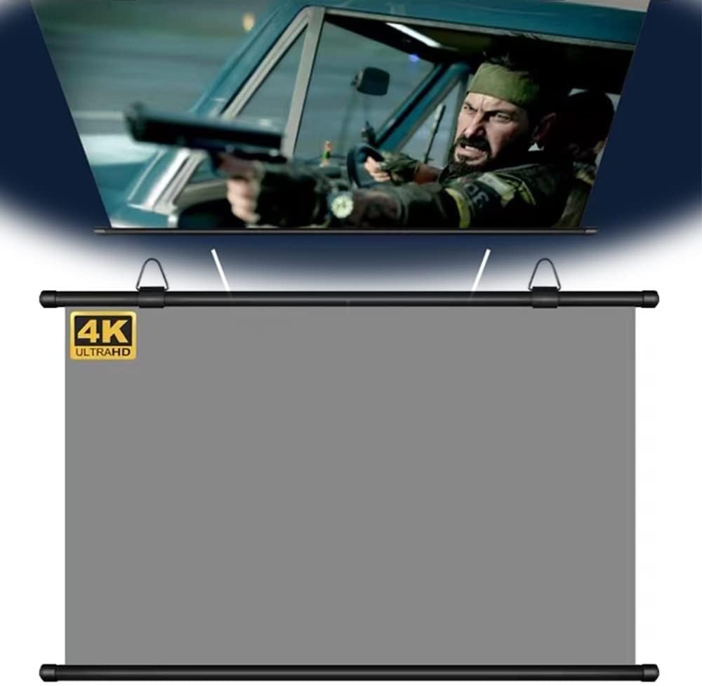 XFAK 60in Wall Mount Projector Screen Pull Down Movie Screen Manual