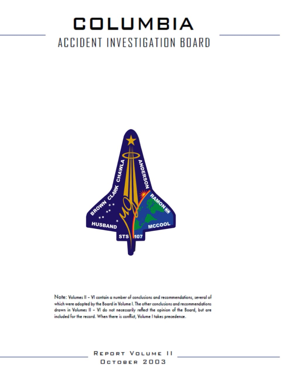 Columbia Accident Investigation Board: Volume 2