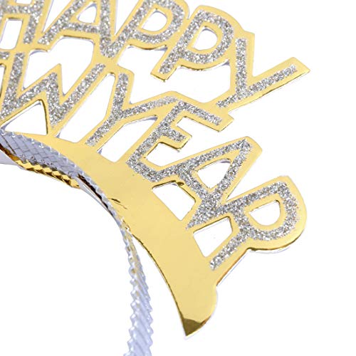 Binaryabc Happy New Year Headband Tiara,New Years Party Favor,New Years Eve Party Decorations 12Pcs #TOP7