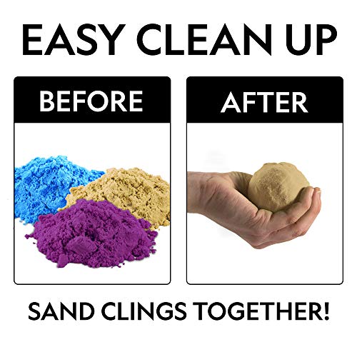 Blue Marble NGSANDPACK National Geographic 6 Lb. Play Sand Combo Pack - 2 Lbs. Each Of Blue, Purple And Natural Sand With Castle Molds - A Fun No Mess Sensory Activity, Kids Fake Sand Play Set thumb #4
