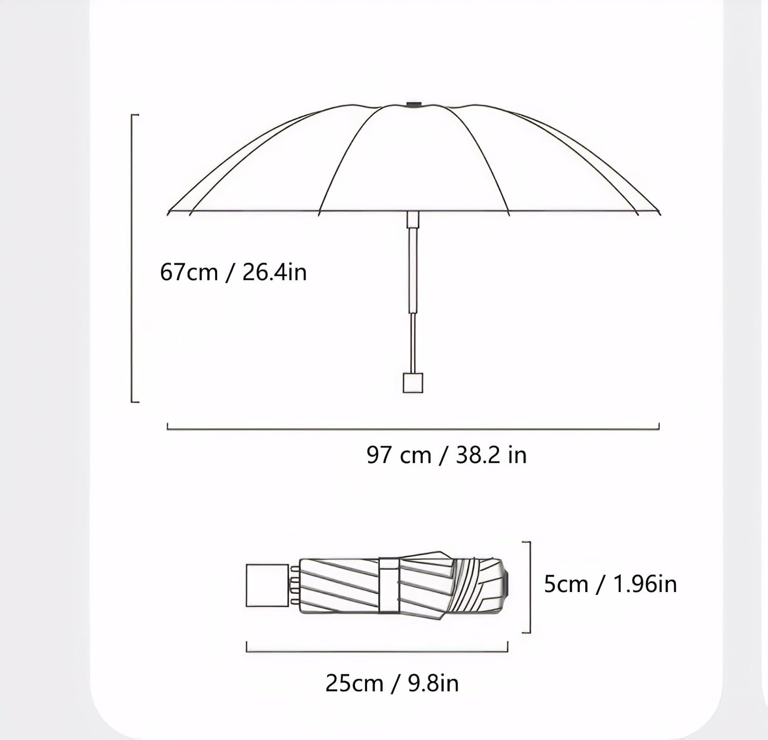 Meichoon Portable Business Folding Umbrella Compact Waterproof Windproof Lightweight 8 Ribs Durable for Travel Outdoor Rainy Days & Daily Use