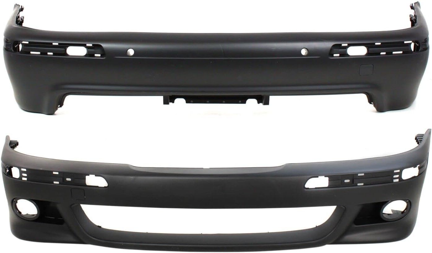 Set of 2 Bumper Covers Fascias Front and Rear for 5 Series