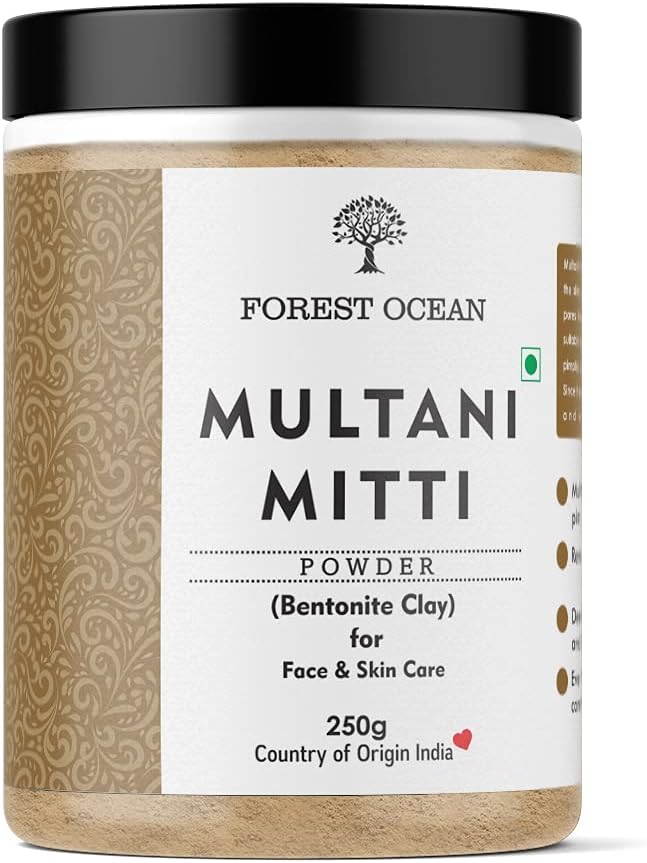 100% Natural Multani Mitti powder for Face Pack/Fuller's Earth, Bentonite Clay - 250 Gram