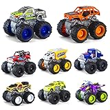 BOKABOKA 8 Pack Monster Trucks for Boys and Gilrs, 4-Wheel Drive Friction Powered Toys Push and Go Cars with Giant Wheels,360° Crazy Stunts Car Boys Girls Birthday Christmas Party Favors Gifts