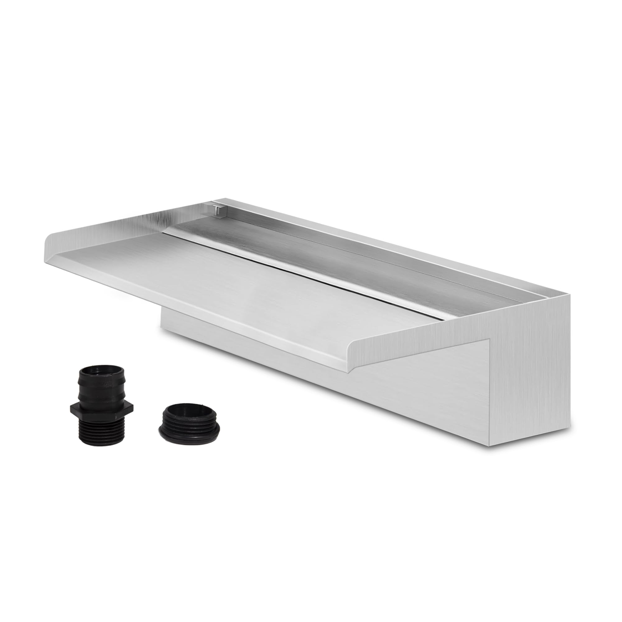 Lámina De Cascada De Acero Inoxidable Para Piscina - 60x11.5x8 Cm, Sin Luz, Para Paredes Y Bordes De Piscina