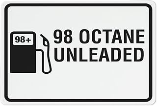Btbaspa 98 Octane Unleaded Fuel Sign 12x8 inch Rust-Free Aluminum - UV Ink Printed Durable Weatherproof Outdoor Sign, Fuel Identification for Gas Stations Farms & Equipment